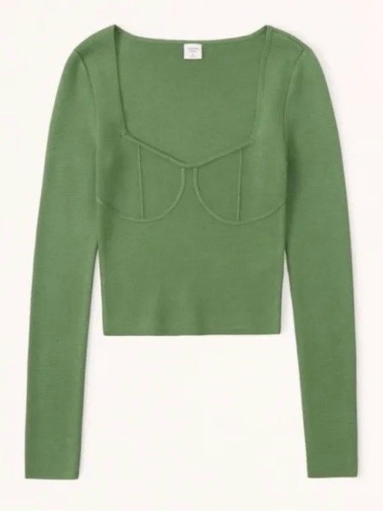 Abercrombie & Fitch Sweaters - Abercrombie Green Long Sleeve Scoop Neck Top